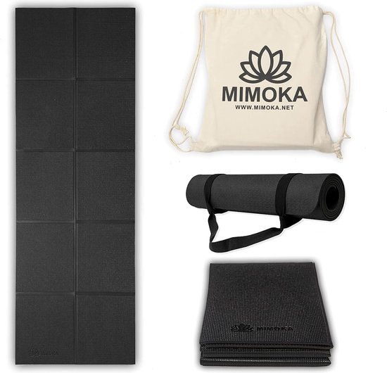 Yogamat Antislip Dikke Opvouwbare Yogamat Pilates Ideaal voor Buikspieren thuis 8 mm dik en 183 x 63 cm van Merkloos