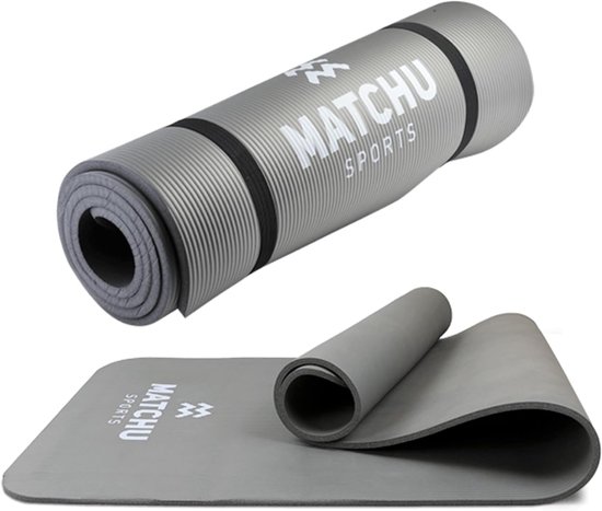 Yogamat Antislip Fitnessmat met Draagriem – NBR Sportmat 180 x 60 x 1 cm – Geschikt voor Yoga & Pilates