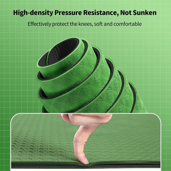 Yogamat, antislip, fitnessmat, milieuvriendelijke TPE-sportmat met draagriem, gymnastiekmat voor pilates, yoga, workout, 183 x 61 x 0,6 cm van Yogamat