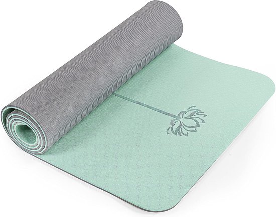 Yogamat antislip gymnastiekmat TPE fitnessmat voor yoga oefenmat met draagband sportmat 183 cm x 61 cm x 0,6/0,8 cm van Yogamat