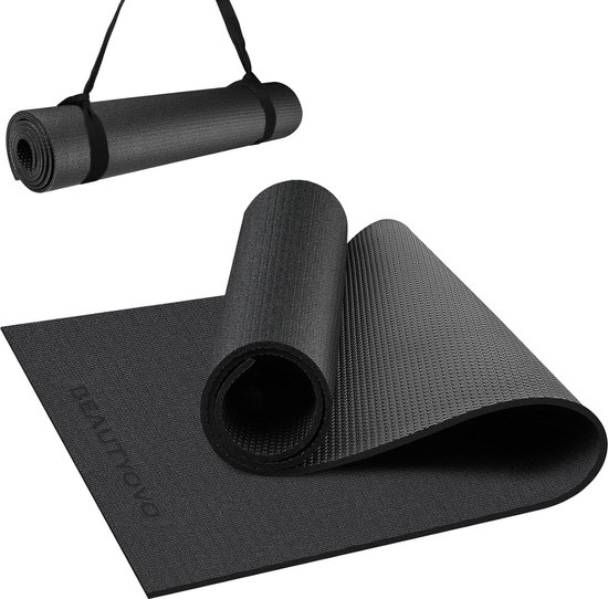 Yogamat antislip met draagriem, 6| 8 mm dikke yogamat, Pro Sports Mat Fitnessmat antislip, TPE| PVC gymnastiekmat voor thuis en buiten, trainingsmat voor training van Merkloos