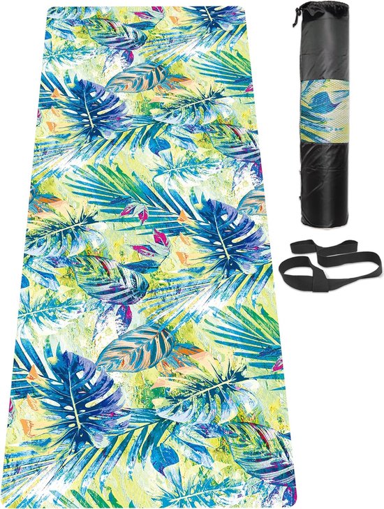 Yogamat, antislip milieuvriendelijke oefenmat met draagriem, dikke oefen- en trainingsmat voor yoga, pilates en fitness (183 cm x 61 cm x 6 mm) van Yogamat
