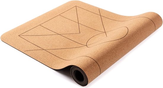 Yogamat, antislip, zweetbestendig oppervlak, 100% recyclebare materialen, yogamat van natuurkurk en natuurlijk rubber, ideaal voor hot yoga, hoge grip en zeer licht van Solaire Fitness