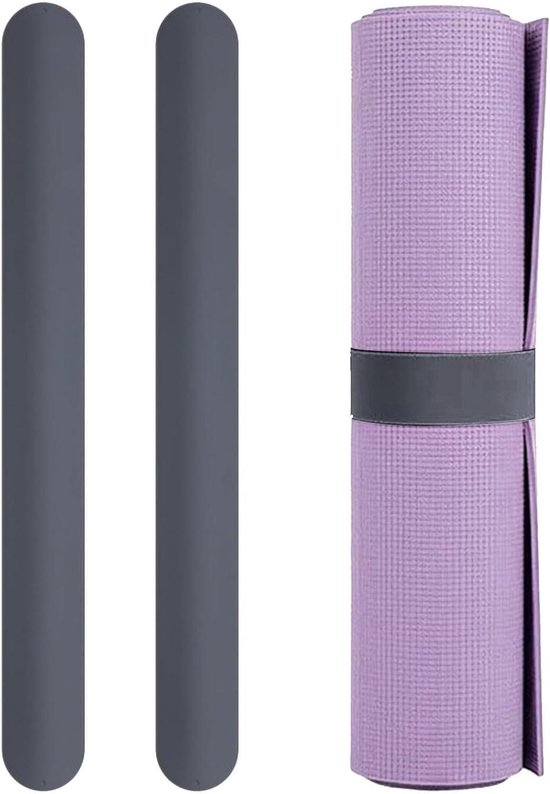 Yogamat Banden - Matriemen Pilates - Mat Rollen - Anti-afrol - 1 paar - Grijs van Yogamat