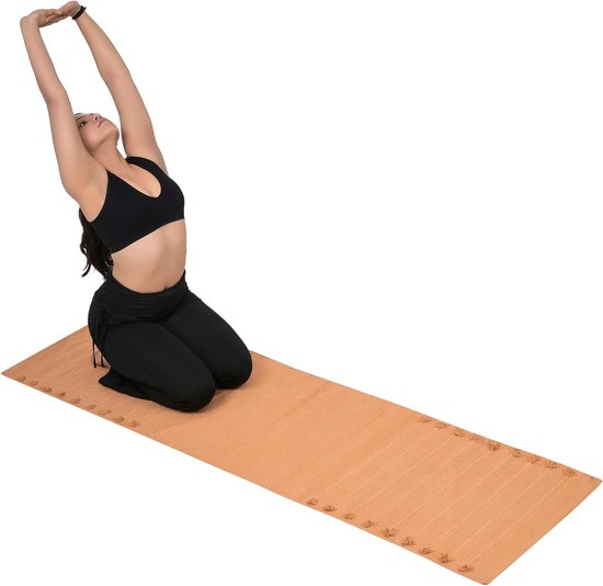 Yogamat Biologisch Katoen - Milieuvriendelijk Tapijt - Thuis Fitness - Handgeweven Kwaliteit - 183 x 61 cm - Zonnesteen