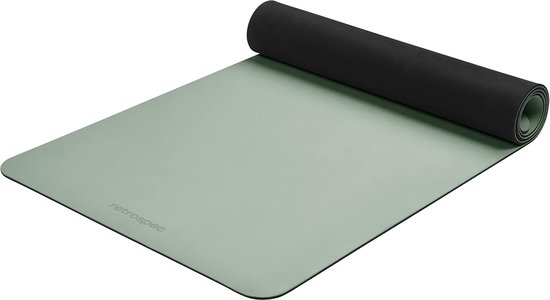 Yogamat Dames Heren - Oefenmat Antislip - Thuistraining Yoga - Dikke Comfortabele Grip - 183 x 61 cm - Salie