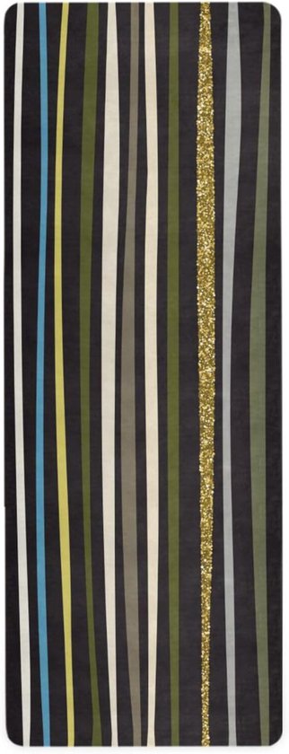 Yogamat Design Lijnen - Fitnessmat Oefenmat - Thuis Sporten - Natuurlijk Rubber Antislip - 180 x 66 cm - Kleurrijk van Yogamat