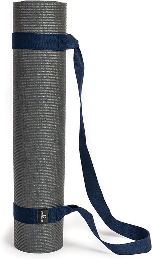 Yogamat Draagriem - Matband Yogamat - Yogamat Dragen - Verstelbare Lussen - 137 cm x 4 cm - Donkerblauw van Yogamat