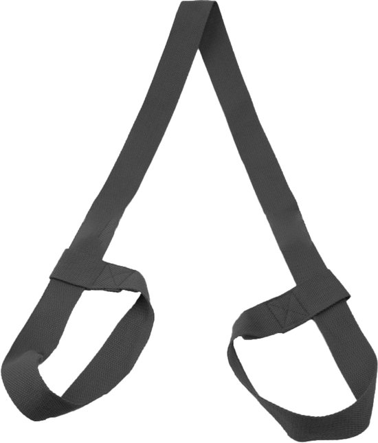 Yogamat-draagriem - Stevige Draagriem - Verstelbaar met Metalen D-ring - 1 Stuk - Voor Reizen en Yogalessen Zwart van Merkloos