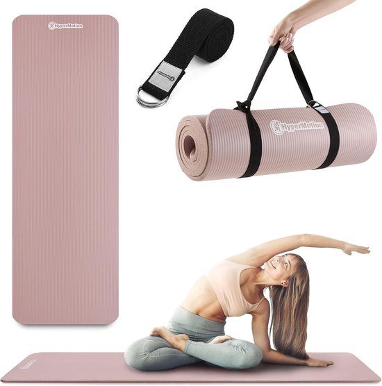 Yogamat Extra Dik - Fitnessmat Pilates - Comfortabele Training - Antislip Dubbel Oppervlak - 183x61x1.5 cm - Oudroze van Yogamat