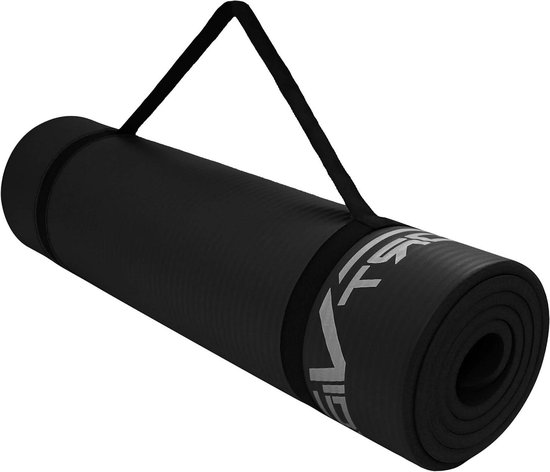 Yogamat Extra Dik - Fitnessmat Turnmat - Thuis Sporten - Antislip Schuimrubber - 180x60 cm - Zwart