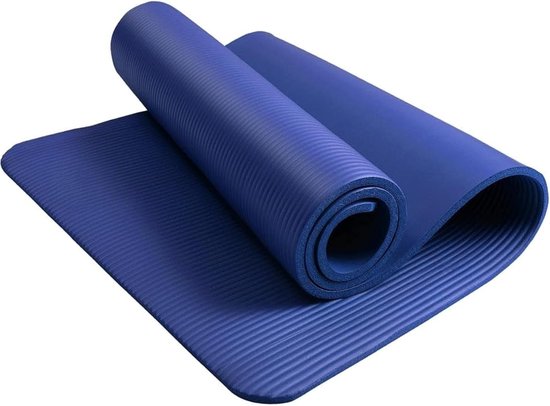 Yogamat Extra Dik - Oefenmat Fitness - Thuis Sporten - Antislip Traagschuim - 183 cm Lengte - Blauw