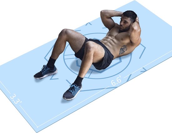 Yogamat Extra maat TPE Oefenmat voor heren Antislipmat voor training, fitness, gym, pilates, sit-ups, stretchen met draagtas voor riem (200 cm x 100 cm x 6 mm) van Yogamat