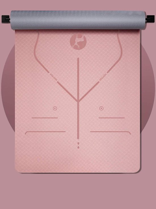 Yogamat - Fitness mat - Thuis sporten - Houdingslijn - 185 x 80 cm - Koraal Roze