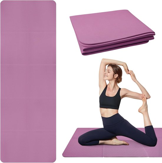 Yogamat - Fitness mat - Yogamat antislip - Yogamatten - voor Gymnastiek 、Sport 、 Pilates - slijtvast -antislip -Opvouwbare（183 x 61cmx5mm） van Merkloos