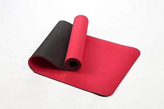 Yogamat - Fitness Pad - Thuis Sporten - Dubbelzijdig Antislip - 183x61 cm - Rood