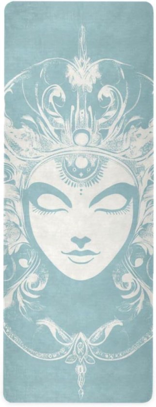 Yogamat - Fitnessmat Oefenmat - Thuis Sporten - Natuurlijk Rubber - 180x66 cm - Lichtblauw