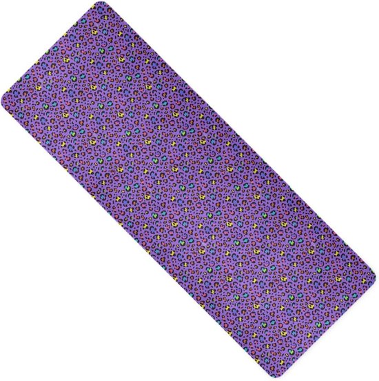 Yogamat - Fitnessmat Oefenmat - Thuis Workout - Natuurlijk Antislip - 180x66 cm - Luipaard Paars