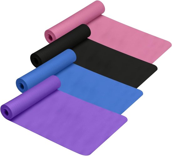 Yogamat - Fitnessmat Pilates - Thuis Sporten - Antislip 4 mm - Incl Draagriem - Monochroom