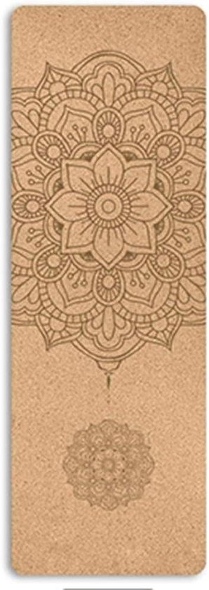 Yogamat - Fitnessmat Pilates - Thuis Sporten - Antislip Kurk TPE - 183 x 61cm - Mandala