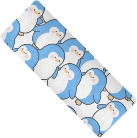 Yogamat - Fitnessmat - Sporten Buiten - Antislip Natuurrubber - 180 x 66 cm - Pinguïn Blauw