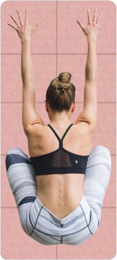 Yogamat Fitnessmat - Sportonderlegger Meditatie Mat - Thuis Trainen - Compact Vouwbaar - 6 mm dik - Lichtroze