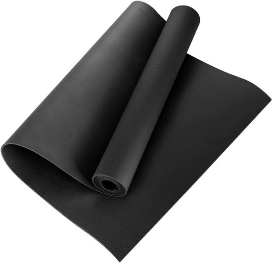 Yogamat - Fitnessmat - Thuis sporten - Goede elasticiteit - 173x60 cm - Zwart