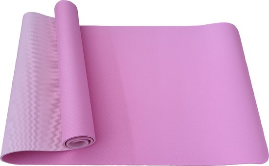 Yogamat - Fitnessmat - TPE - Eco Friendly - Non Slip - 183 x 61 x 0.6 cm - Dual Color [Roze & Licht Roze] van Yogamat