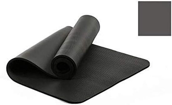 Yogamat - Fitnessmat Trainingsmat - Buiten Sporten - Scheurbestendig Antislip - 183 x 61 cm - Zwart van Yogamat