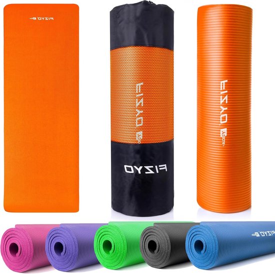 Yogamat - Fitnessmat Trainingsmat - Comfortabel Trainen - Extra Dikke Vulling - 183x61cm - Oranje van Yogamat