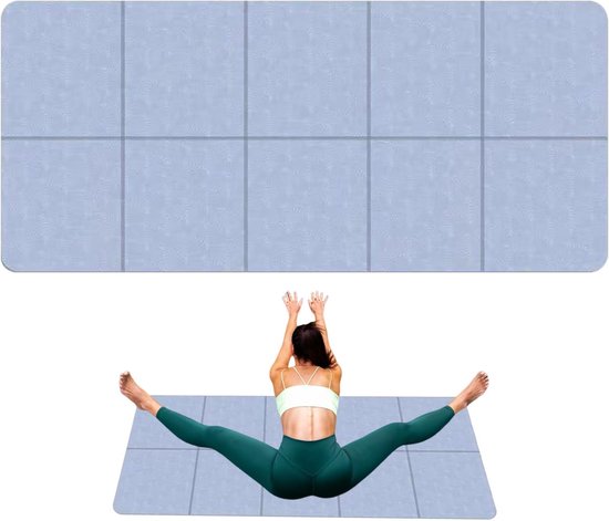 Yogamat Fitnessmat - Trainingsmat Pilates - Comfortabel Sporten - Premium Antislip - 180 x 60 cm - Donkerblauw