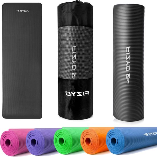 Yogamat - Fitnessmat Trainingsmat - Thuis Sporten - Antislip Oppervlak - 183 x 61 cm - Zwart