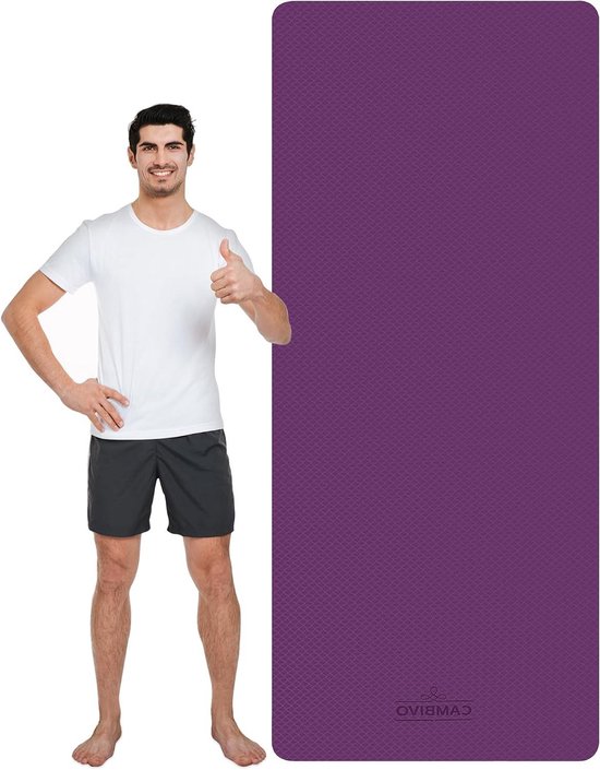 Yogamat - Fitnessmat Trainingsmat - Thuis Sporten - Extra Breed Groot - 213x81 cm - Paars Roze