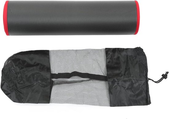 Yogamat Fitnessmat - Vloer Oefenmat - Thuis Sporten - 10mm Verdikt Dempend - 183x61cm - Zwart