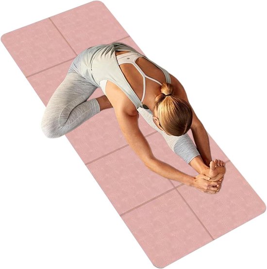 Yogamat - Fitnessmat - Vloertraining - Antislip - 6 mm dik - Lichtroze