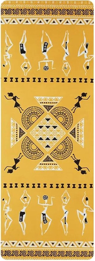Yogamat - Fitnessmat - Yoga Pilates - Zweetabsorberend - 183x68cm - Suède print