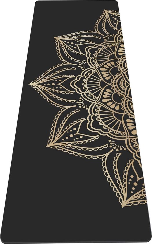 Yogamat gevoerd antislip extra breed extra dik 183 x 61 x 06 cm - fitness pilates 72 x 24 inch van Fripaan.