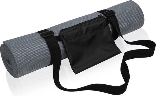Yogamat - Grijs - 190 x 61 cm - Thuis sporten - Grijze pilates/yoga mat - Sport/fitness benodigheden van Yogamat