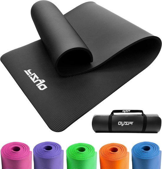 Yogamat Gymnastiek Pilates - Trainingsmat Oefenmat - Fitness Ontspanning - Extra Dikke Demping - 190 x 80 cm - Zwart van Merkloos