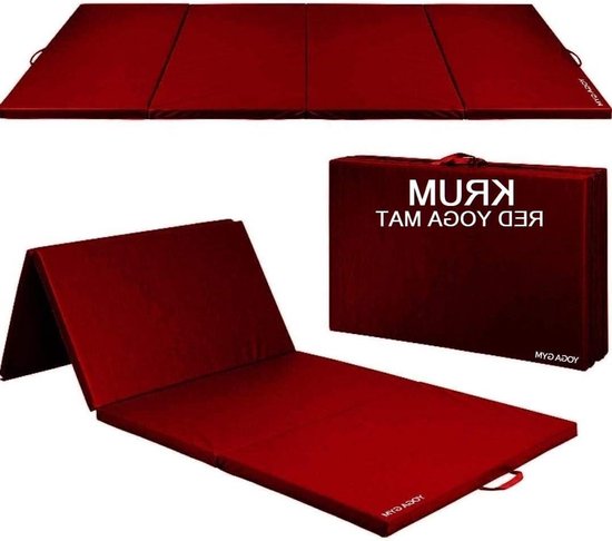 Yogamat - Gymnastiekmat - Training en Ontspanning - Opvouwbaar Ontwerp - 22 mm dik - Rood van Yogamat