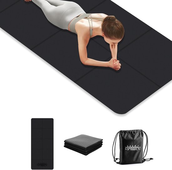 Yogamat gymnastiekmat voor fitness reizen yogamat opvouwbaar, antislip van TPE sportmat voor reizen, yoga, pilates van Yogamat