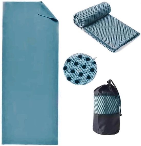 Yogamat handdoek microvezel 24" x 72" sneldrogend antislip zweetabsorberend met draagtas voor warme yoga Bikram Pilates gym