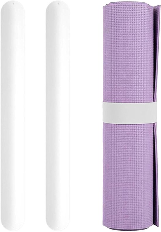 Yogamat Houder - Mat Riem - Fitness Ondersteuning - Snelle Bevestiging - 1 Paar - Wit van Yogamat