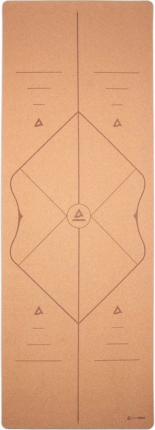 Yogamat Kurk 200x66 cm - Duurzaam en Antislip met Draagriem en Tas