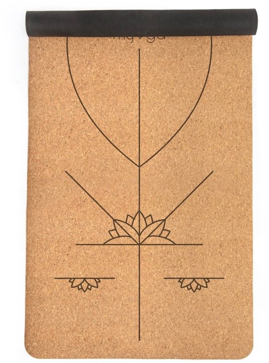 Yogamat kurk alignment extra groot 6 mm - Myga