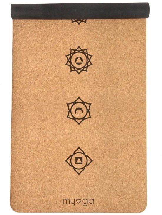 Yogamat kurk chakra extra groot 6 mm - Myga van Merkloos