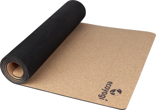 Yogamat Kurk Premium Ecoyogi - 185 x 61 x 0,4 cm (incl. draagriem) van Ecoyogi