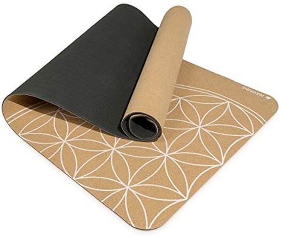 Yogamat Kurk - Sportmat Pilates - Thuis Trainen - Natuurlijk Antislip - 183x61cm - Bloem des Levens