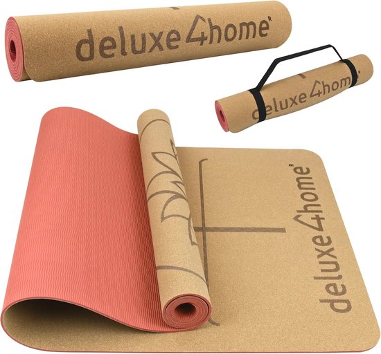 Yogamat Kurk TPE Antislip Fitnessmat voor Yoga en Pilates met Draagriem