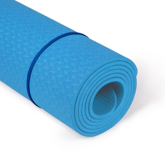Yogamat | Lichtblauw | 183x61cm | Fitnessmat | Dikte 6mm van Yogamat